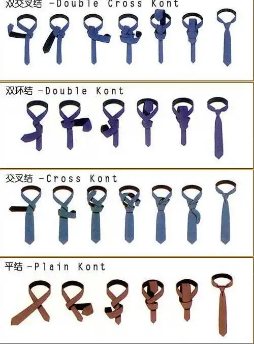 男生领带打法有很多种.请高手指教常用的几种,,,最好附上图片.