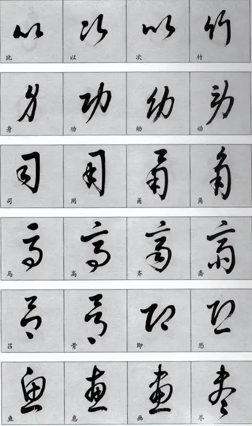 草书常用字汇 附简体字对照 相似字连排 方便辨识