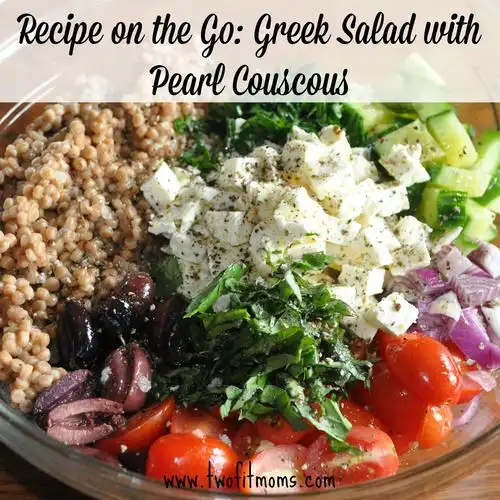 recipe on the go: greek salad with pearl couscous