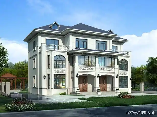 三层欧式双拼大别墅,农村兄弟共建