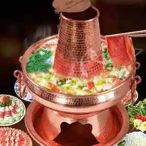 铜火锅木炭家用云南特色纯手工纯铜涮羊肉清汤加厚铜炊锅老式铜锅