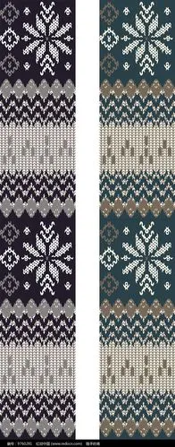 配色的北欧印花图案