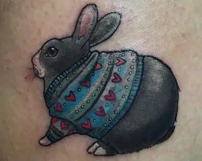 42张十二生肖兔子纹身图案