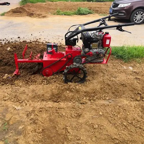小型全自动链条开沟机家用排水道链条开沟机手扶链条开沟机