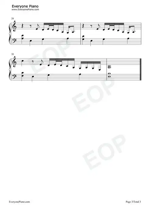 钟离听书人-尘世闲游-原神风物之诗琴谱-原琴谱五线谱预览3