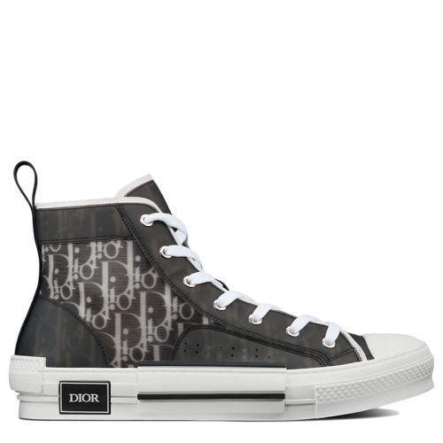 【包税】dior/迪奥 2021年新款 男士黑白dior斜纹帆布b23高帮运动鞋3