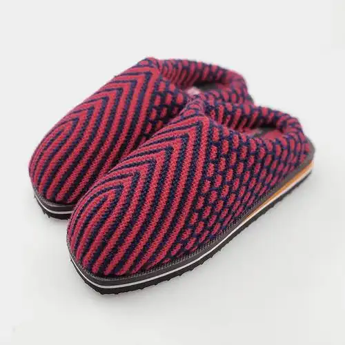 保暖棉拖鞋防滑耐磨鞋底毛线棉拖鞋a蓝色爱心棉拖4445适合41和42码脚