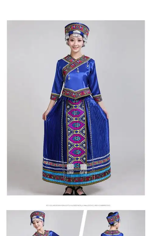 少数民族服装女土家族湘西恩施云南苗族衣服舞蹈服女演出服饰 大红色