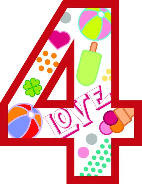 矢量单个数字4设计