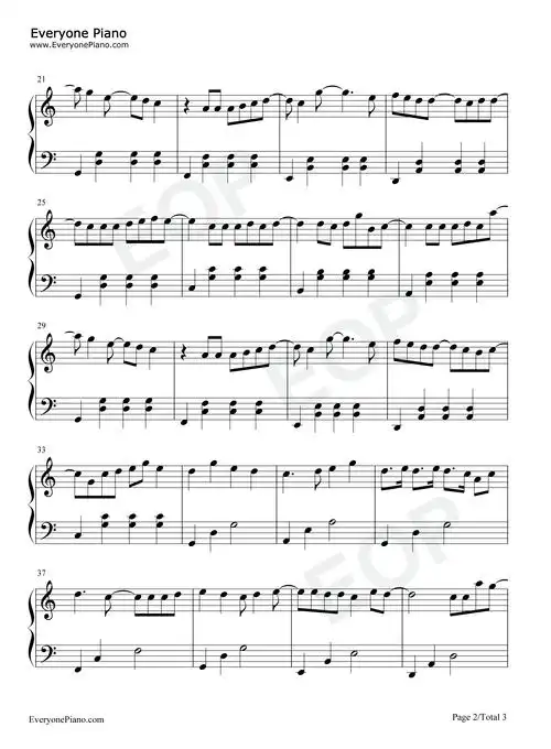 你-c调简单版-时代少年团五线谱预览2-钢琴谱文件(五线谱,双手简谱