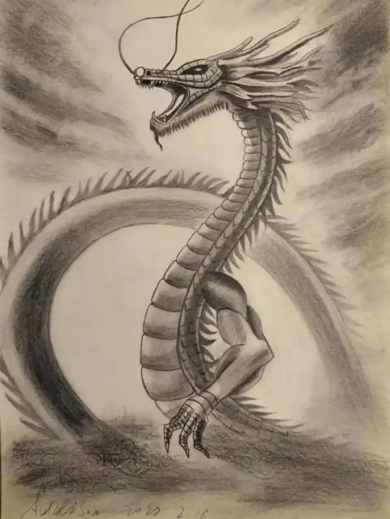素描临摹 中国龙 素描临摹 中国龙