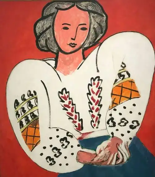亨利·马蒂斯《罗马尼亚人的上衣》,油画,92×73cm,1940年