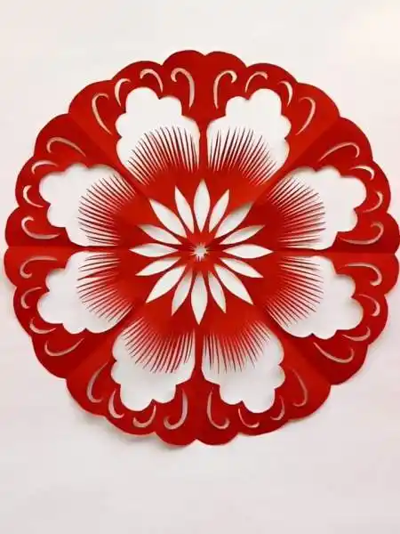 花式晒年味 有年味 八折团花剪纸教程-度小视