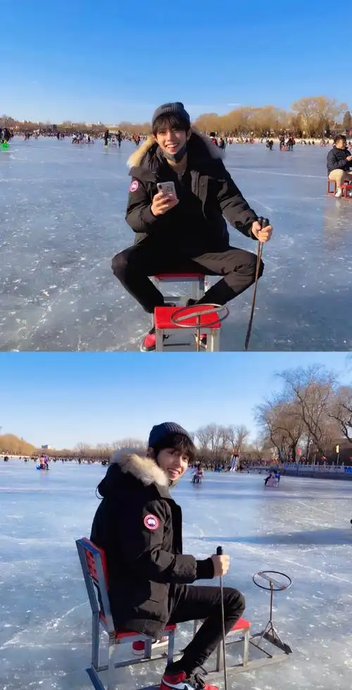 肖战海边玩泡泡