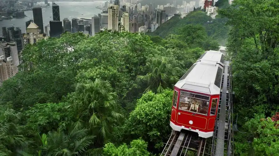 香港太平山山顶缆车historicpeakredtram