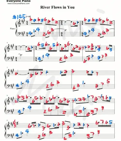 riverflowsinyou钢琴谱笔记标注