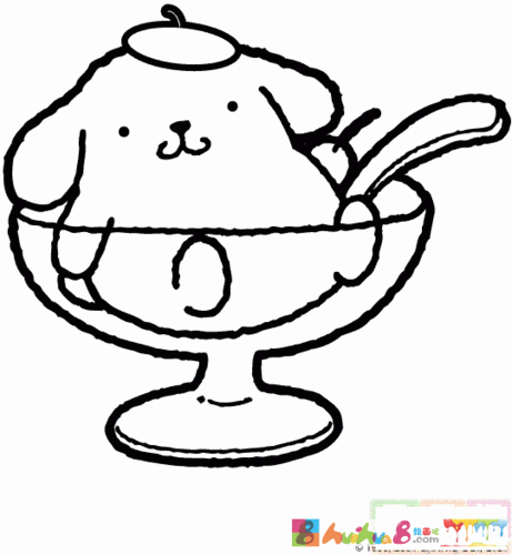 杯子里的小狗简笔画