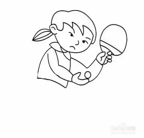 小女孩打乒乓球的简笔画(小女孩练习乒乓球的简笔画) -【爱个性】