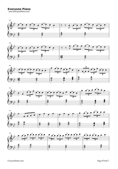 7 years-lukas graham五线谱预览6-钢琴谱文件(五线谱,双手简谱,数字