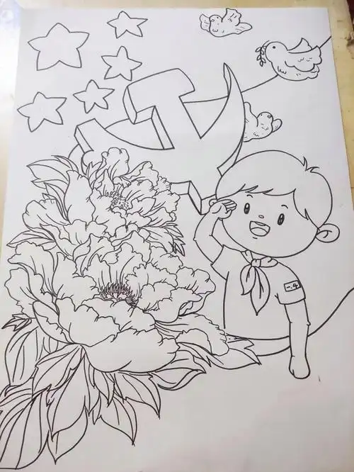 童心向党绘画  #喜迎二十大