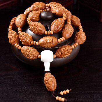 卡古兰橄榄核挂脖十八罗汉长串文玩项链橄榄核雕男520礼物送男女友28