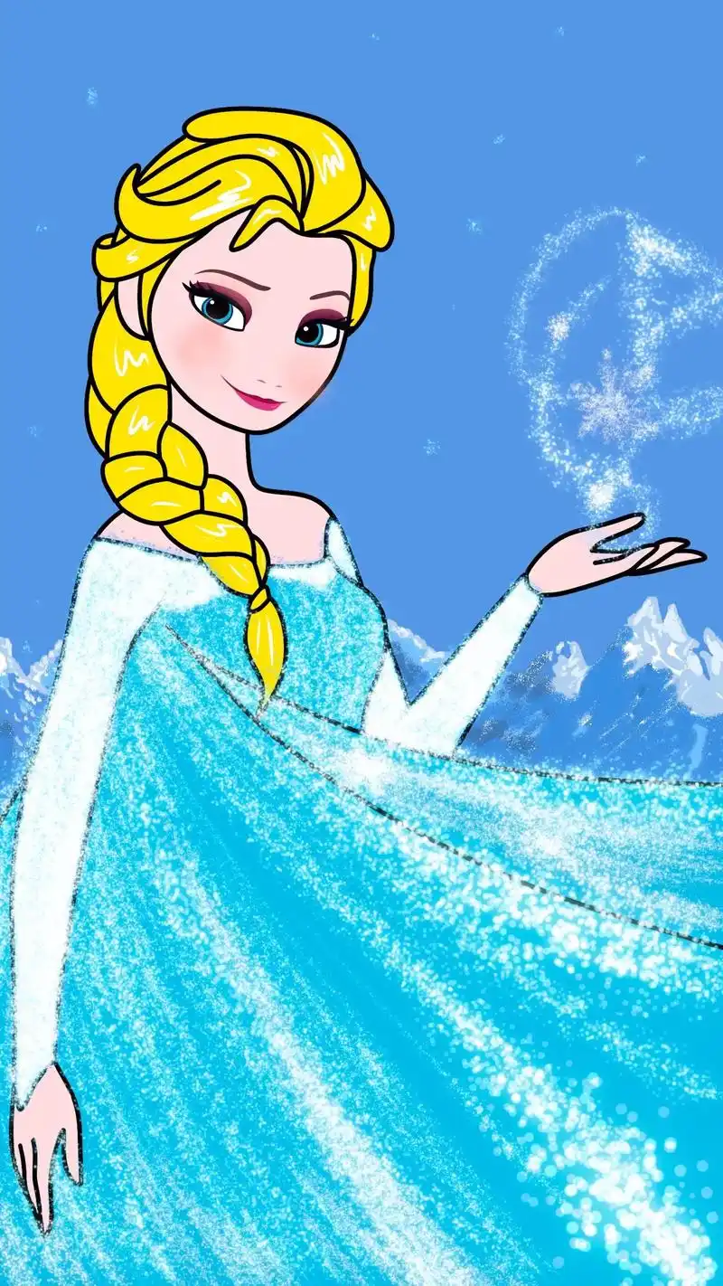 画艾莎公主 冰雪奇缘