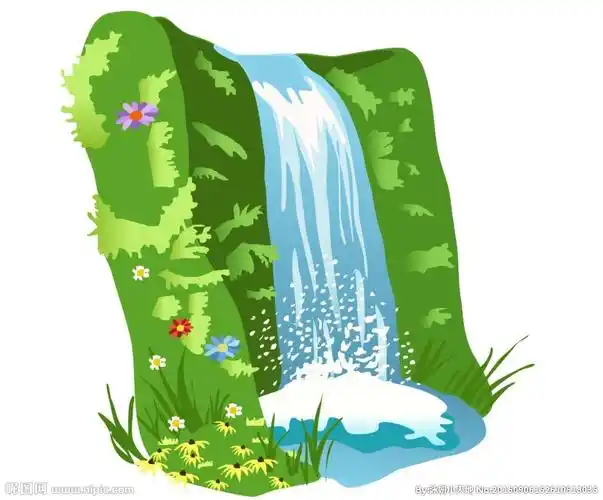 卡通瀑布图片