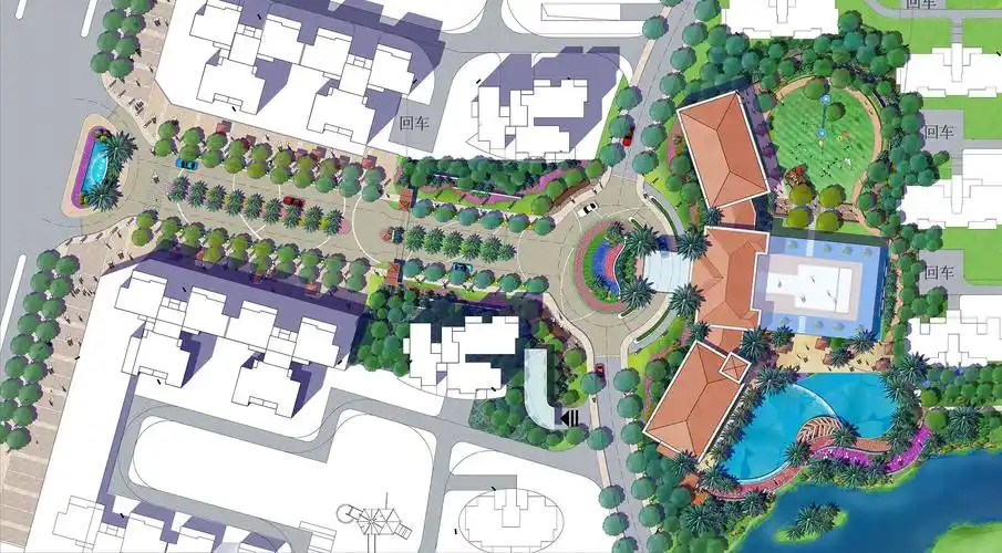 居住区小区规划彩色平面总平图(pdf 17页)-居住区景观-筑龙园林景观