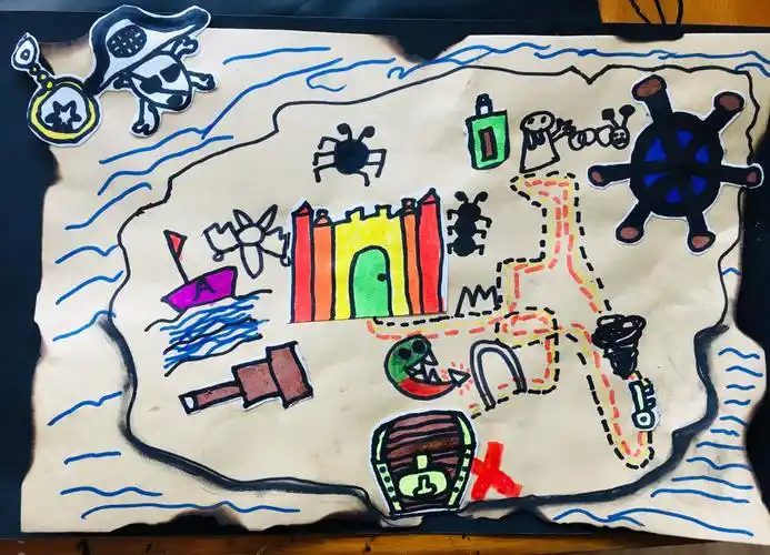 8.6——周二色彩绘画集训班学生作品《藏宝图》