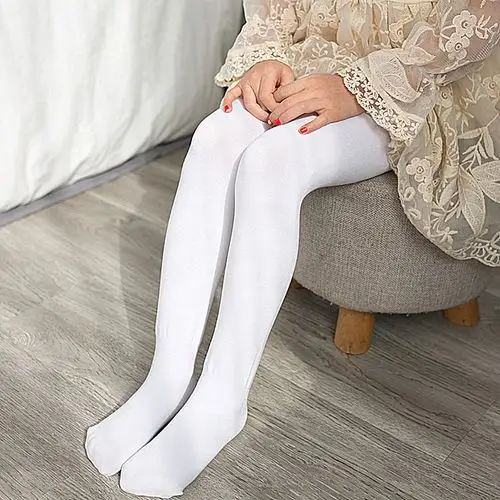 2020新款芭蕾儿童舞蹈袜白色女童防滑底连裤袜抗起球打底裤袜棉质