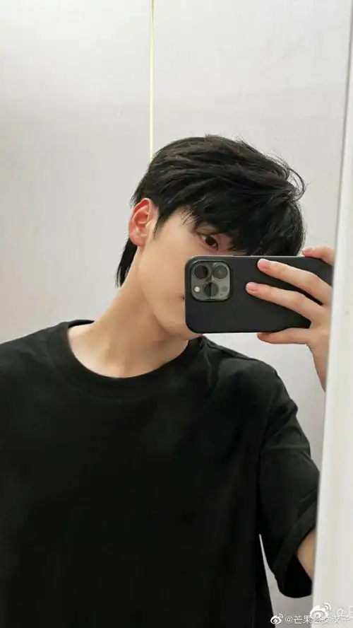 严浩翔分享两宫格对镜自拍##严浩翔赛车服