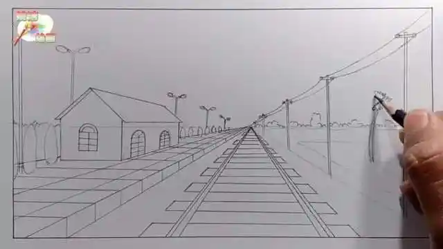 路的透视图简笔画