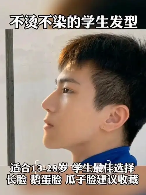 学生齐刘海发型男图片