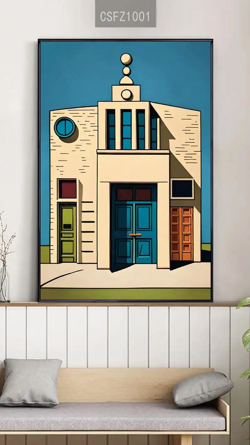 北欧彩色房子建筑温馨装饰画高清图片素材图库大全 #装饰画 # - 抖音