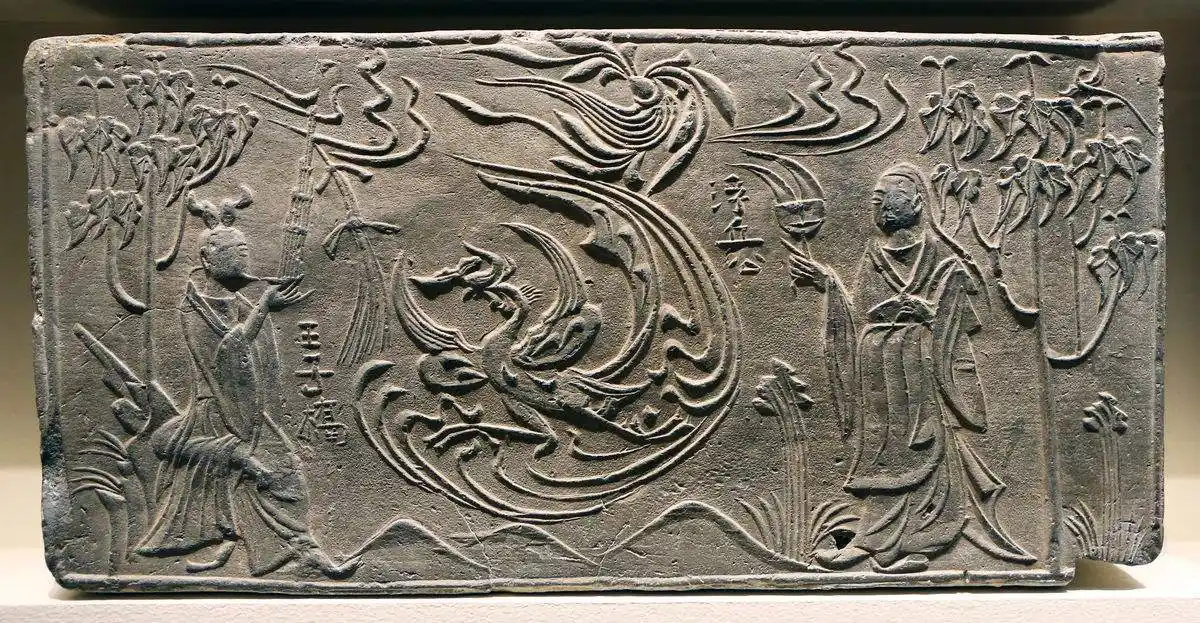 意象深远的南朝彩色画像砖出土,令世界惊叹不已,太美了!