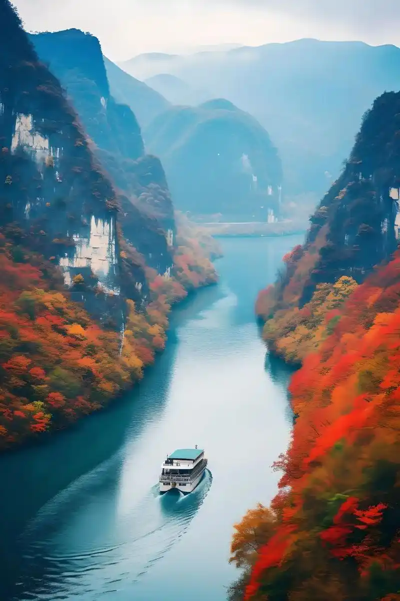 长江三峡深秋,江水奔腾,波光粼粼,携带着澎湃的生命之力,蜿蜒 - 抖音