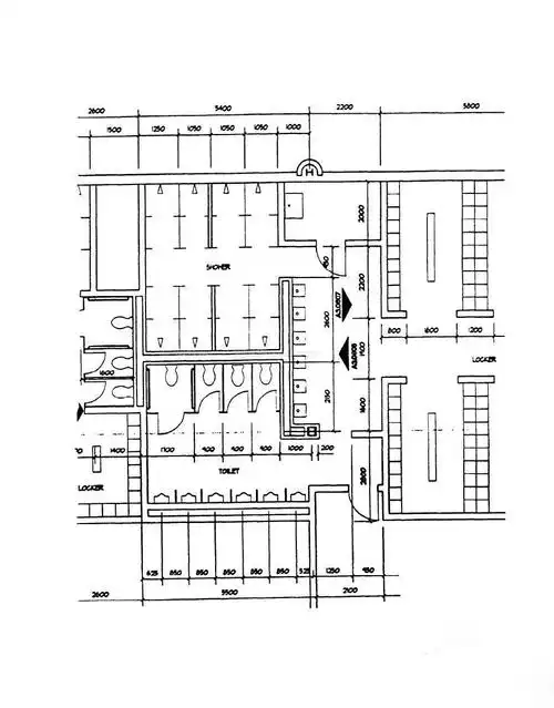 某大型商场公共卫生间平面图设计