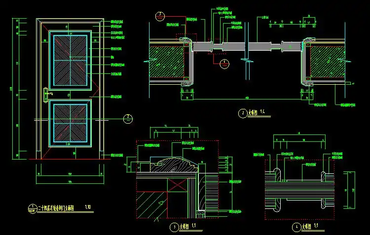 本素材内容为家装实木门cad图纸,拥 有各 类木门图型合集以及木门详图