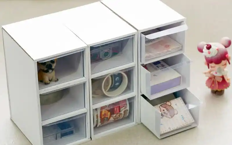 活动作品手工用纸板diy透明的抽屉收纳盒实用又好看一起学起来