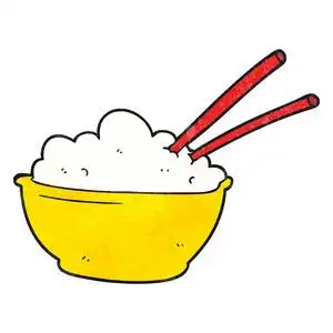 饭卡通质感的卡通碗里的饭照片