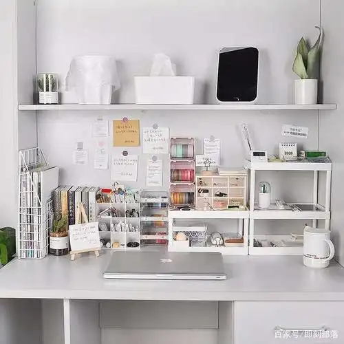 ins风书桌设置,爱学习的都是小公主