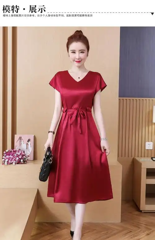 高档品牌拉夏贝尔la三醋酸系夏装新款女士原单连衣裙垂感时髦显瘦中