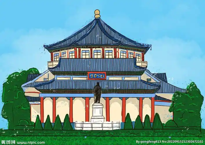 中山纪念堂设计图__风景漫画_动漫动画_设计图库_昵图网nipic.com