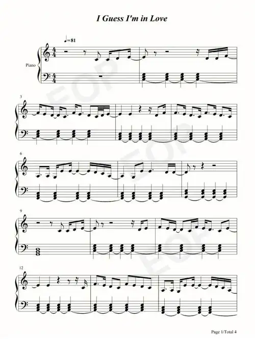 钢琴谱iguessiminlove