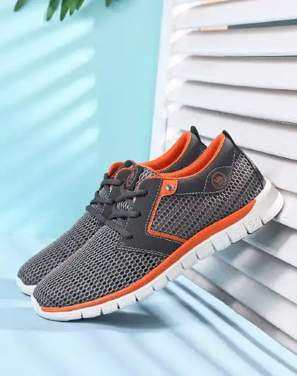 骆驼牌男鞋 透气镂空 男款舒适轻盈系带网眼鞋休闲鞋