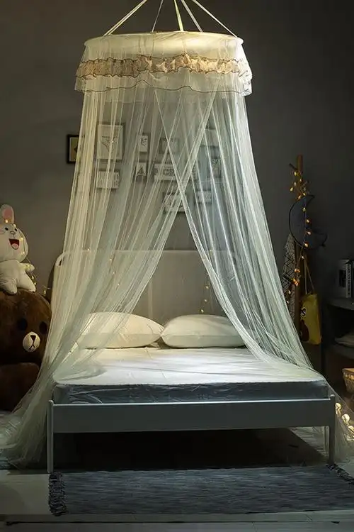 家用圆顶吊顶蚊帐学生宿舍挂式圆形1.2/1.5/1.