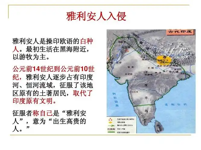 1.3古代印度ppt 雅利安人入侵 雅利安人是操印欧语的白种 人.