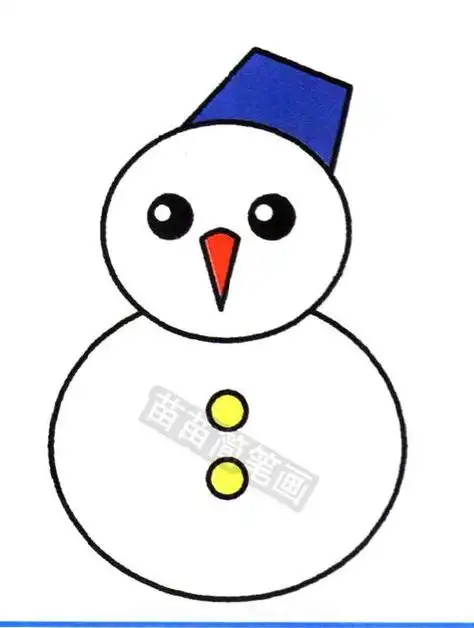 雪人简笔画彩色雪人简笔画彩色可爱