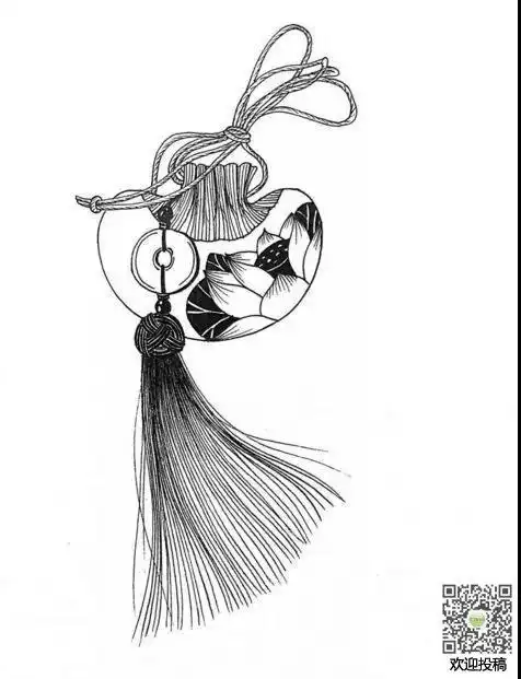 古风挂饰简笔画手绘