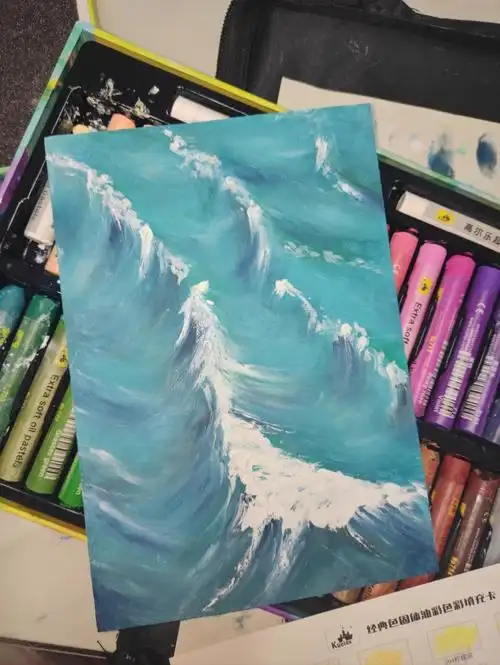 油画棒入门第⑤画浪花